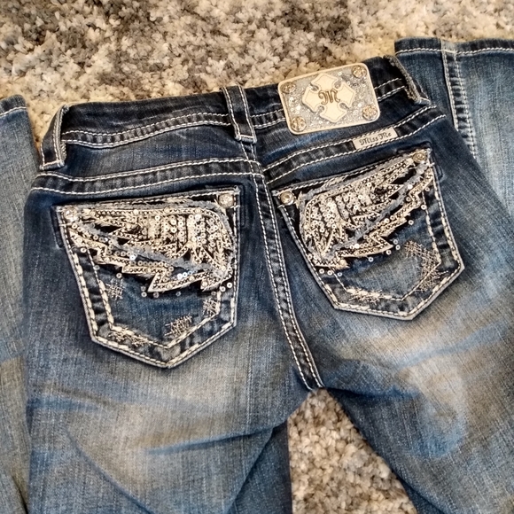 🌿Size 23 Miss Me Bling Angel Jeans - Picture 5 of 9